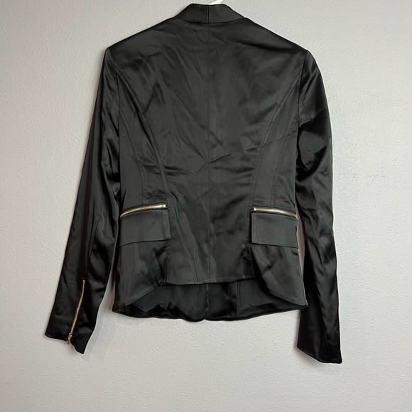 Cache black single button shiny blazer gold hardware y2k size 0 - Picture 2 of 3